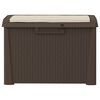 vidaXL Garden Storage Box with Seat Cushion Brown 125 L PP