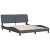 vidaXL Bed Frame with LED without Mattress Dark Grey 152x203 cm Queen Velvet