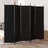 vidaXL 5-Panel Room Divider Black 250x200 cm Fabric