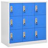 vidaXL Locker Cabinet Light Grey and Blue 90x45x92,5 cm Steel