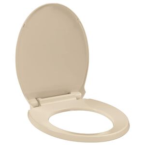 vidaXL Soft-Close Toilet Seat Beige Oval