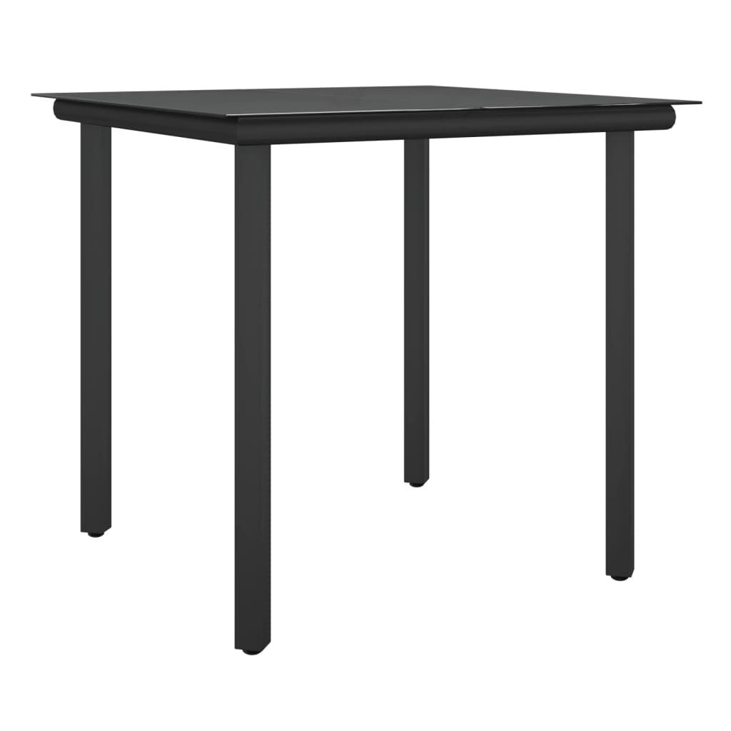 vidaXL 5 Piece Garden Dining Set with Cushions Poly Rattan and Steel