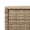 vidaXL Garden Side Table with Glass Top Beige 58x27.5x55 cm Poly Rattan