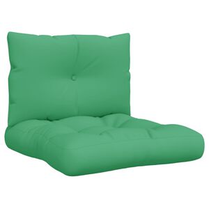 vidaXL Pallet Cushions 2 pcs Green Fabric