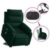 vidaXL Electric Stand up Massage Recliner Chair Dark Green Velvet