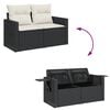 vidaXL 11 Piece Garden Sofa Set with Cushions Black Poly Rattan