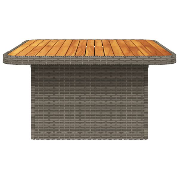 vidaXL Garden Table Grey 80x80x71 cm Poly Rattan and Acacia Wood