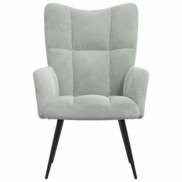 vidaXL Relaxing Chair Light Grey Velvet