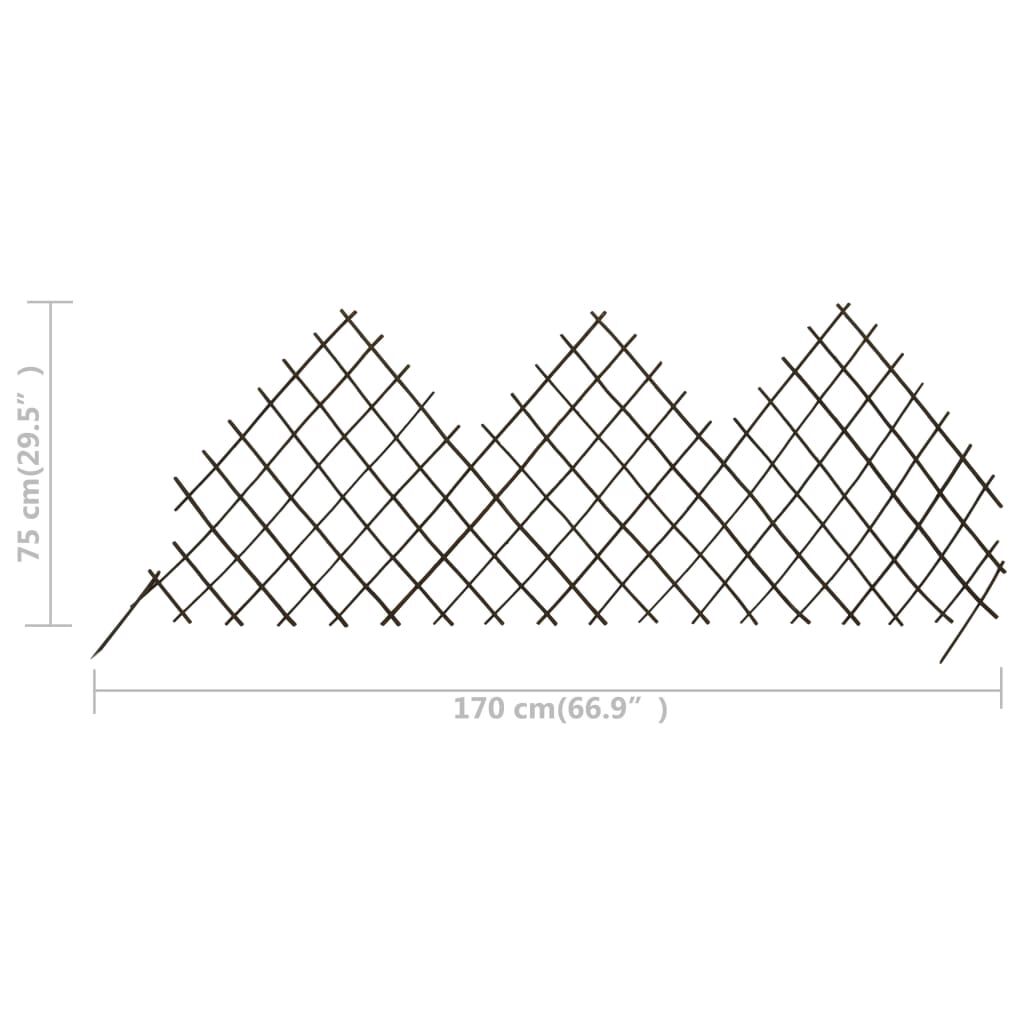 vidaXL Garden Trellis Fences 5 pcs 170x75 cm Willow