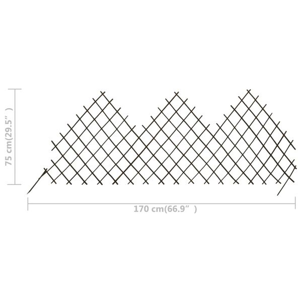 vidaXL Garden Trellis Fences 5 pcs 170x75 cm Willow