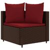 vidaXL 10 Piece Garden Sofa Set with Cushions Brown Poly Rattan