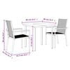 vidaXL 3 Piece Garden Dining Set Black Textilene and Steel
