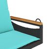 vidaXL Swing Bench with Cushions Black 63x62x40 cm Poly Rattan