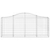 vidaXL Arched Gabion Basket 200x30x80/100 cm Galvanised Iron