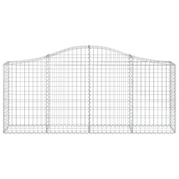vidaXL Arched Gabion Basket 200x30x80/100 cm Galvanised Iron