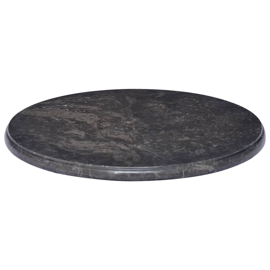 vidaXL Table Top Black Ø50x2.5 cm Marble