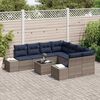 vidaXL Garden Sofa Set with Cushion 9 pcs Grey Poly Rattan