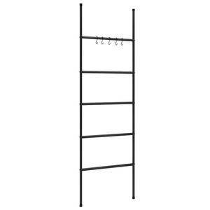 vidaXL Towel Rack Ladder with 5 Tiers Black 58x175 cm Iron