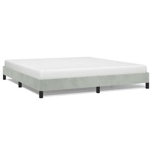 vidaXL Bed Frame without Mattress Light Grey 193x203 cm King Velvet