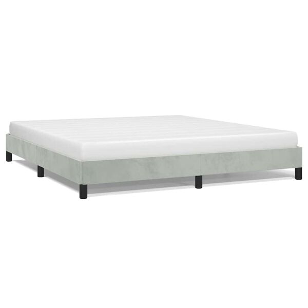 vidaXL Bed Frame without Mattress Light Grey 193x203 cm King Velvet