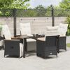 vidaXL Garden Dining Set with Cushion 5 pcs Black Poly Rattan