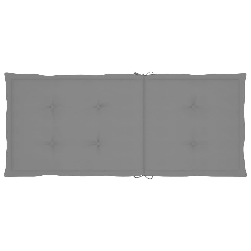 vidaXL Garden Reclining Chairs with Cushions 8 pcs Grey Solid Wood Acacia