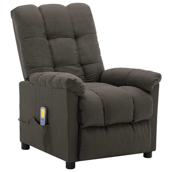 vidaXL Electric Massage Chair Taupe Fabric