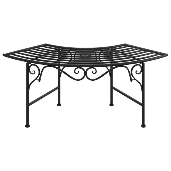vidaXL Tree Bench 113 cm Black Steel