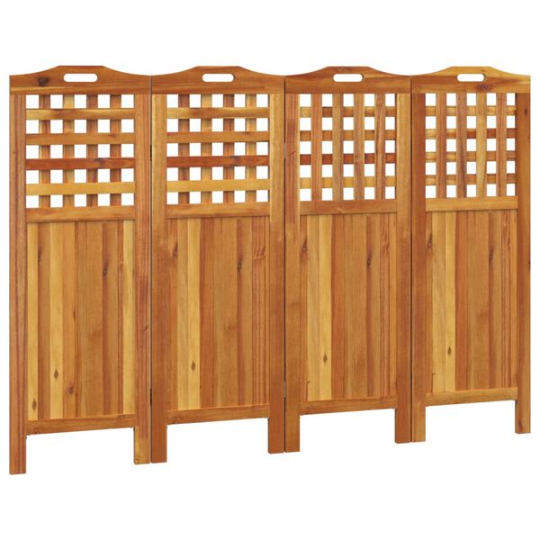 vidaXL 4-Panel Room Divider 162x2x115 cm Solid Wood Acacia
