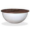 vidaXL Coffee Table Solid Reclaimed Wood White Bowl Shape