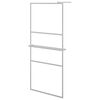 vidaXL Walk-in Shower Wall with Shelf Chrome 80x195 cm