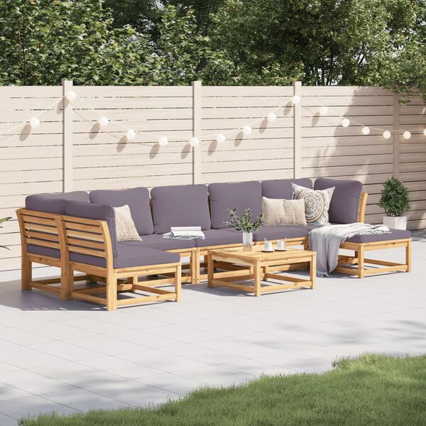 vidaXL 8 Piece Garden Lounge Set with Cushions Solid Wood Acacia
