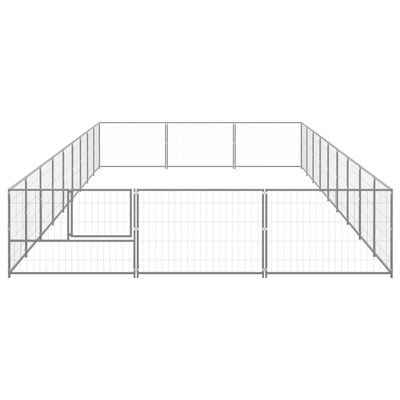 vidaXL Dog Kennel Silver 27 m² Steel