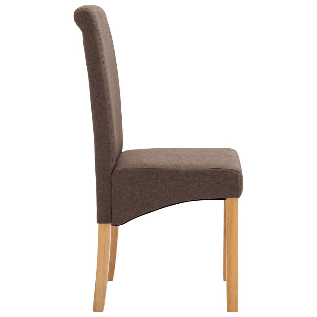 vidaXL Dining Chairs 4 pcs Brown Fabric