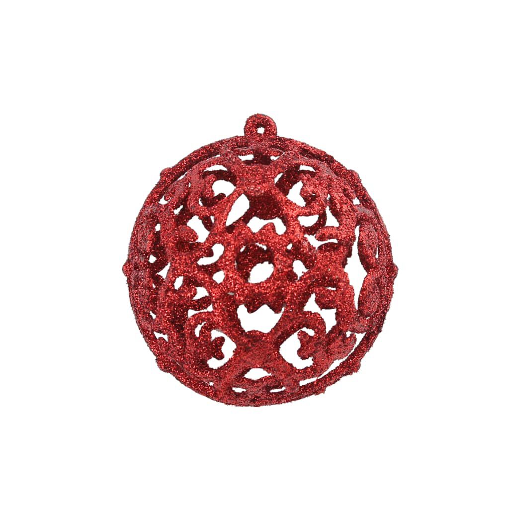 vidaXL 100 Piece Christmas Ball Set 3/4/6 cm Red