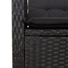 vidaXL Reclining Garden Bench with Cushions Black Poly Rattan