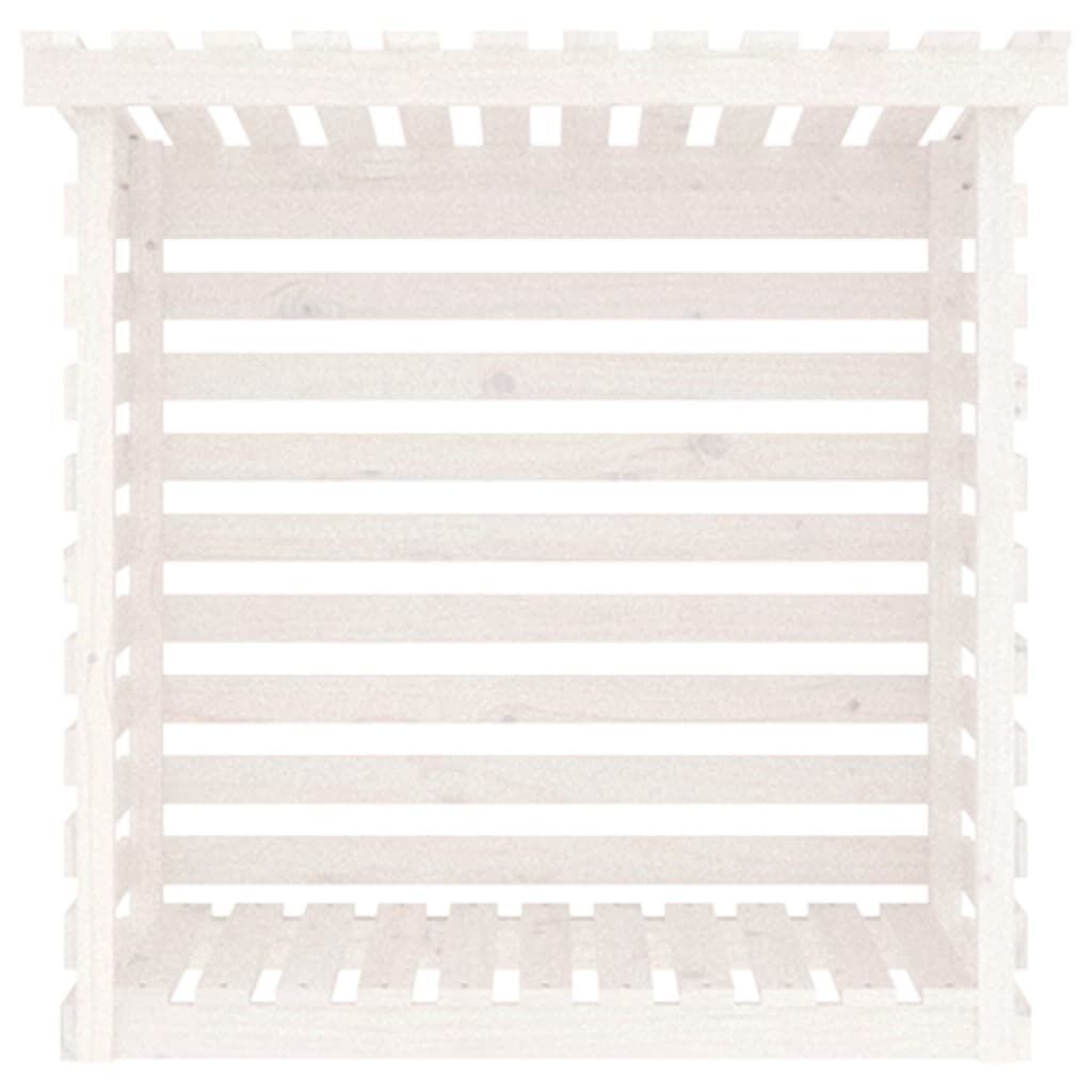 vidaXL Firewood Rack White 108x73x108 cm Solid Wood Pine
