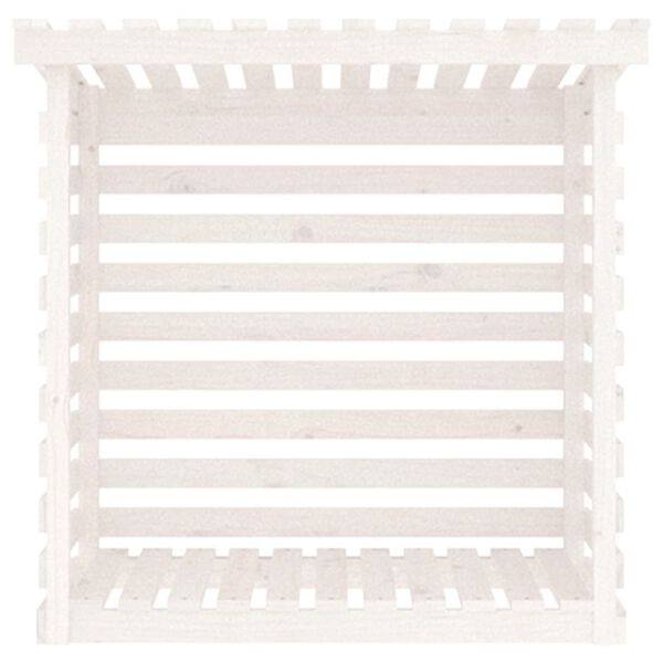 vidaXL Firewood Rack White 108x73x108 cm Solid Wood Pine