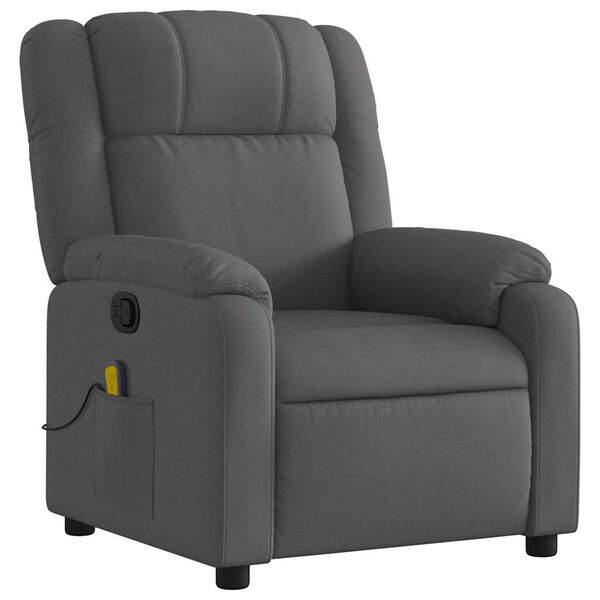 vidaXL Massage Recliner Chair Dark Grey Fabric