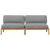 vidaXL Sofa Set with Cushion Plain Manual 2 pcs Grey Solid Acacia Wood