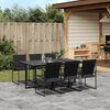 vidaXL 7 Piece Garden Dining Set Black Textilene