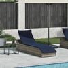 vidaXL Folding Sun Lounger with Cushion and Storage Grey Poly Rattan