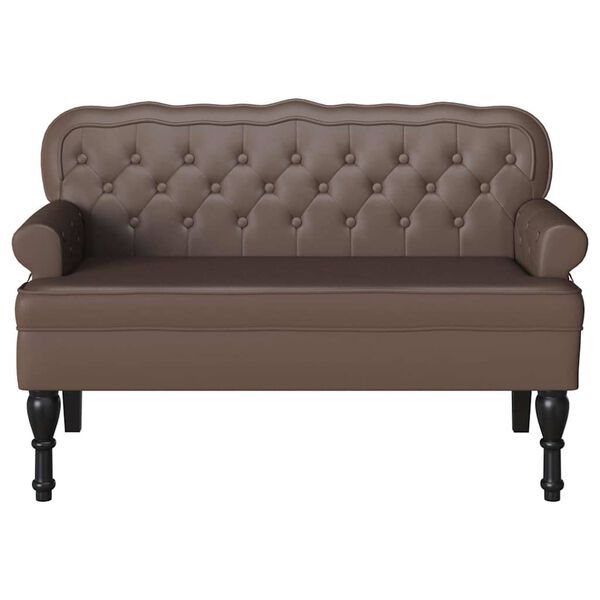 vidaXL Chesterfield Bench Brown 119.5 x 64.5 x 75 cm Faux Leather