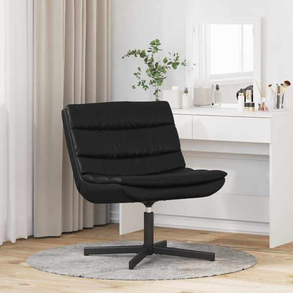 vidaXL Swivel Chair Manual Black 63 x 75 x 76 cm Faux leather
