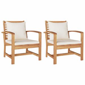 vidaXL Garden Chairs 2 pcs Natural 60 x 65 x 76.5 cm Solid teak wood