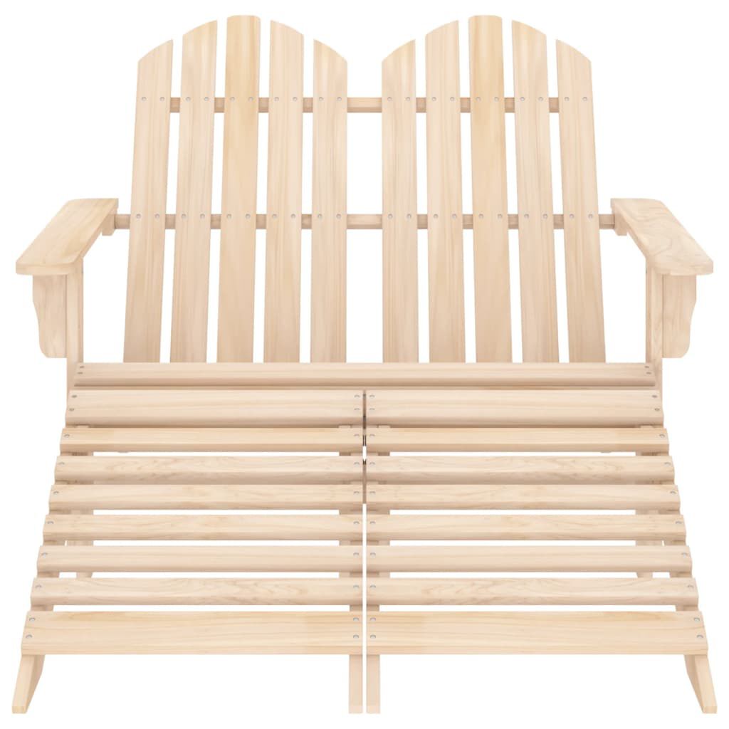 vidaXL 2-Seater Garden Adirondack Chair & Ottoman Fir Wood