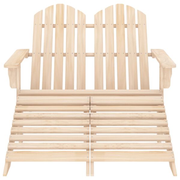 vidaXL 2-Seater Garden Adirondack Chair & Ottoman Fir Wood