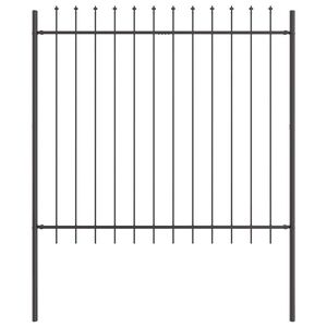 vidaXL Garden Fence Grey 1.7 x 1.5 m Powder-coated Steel