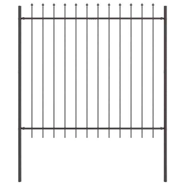 vidaXL Garden Fence Grey 1.7 x 1.5 m Powder-coated Steel