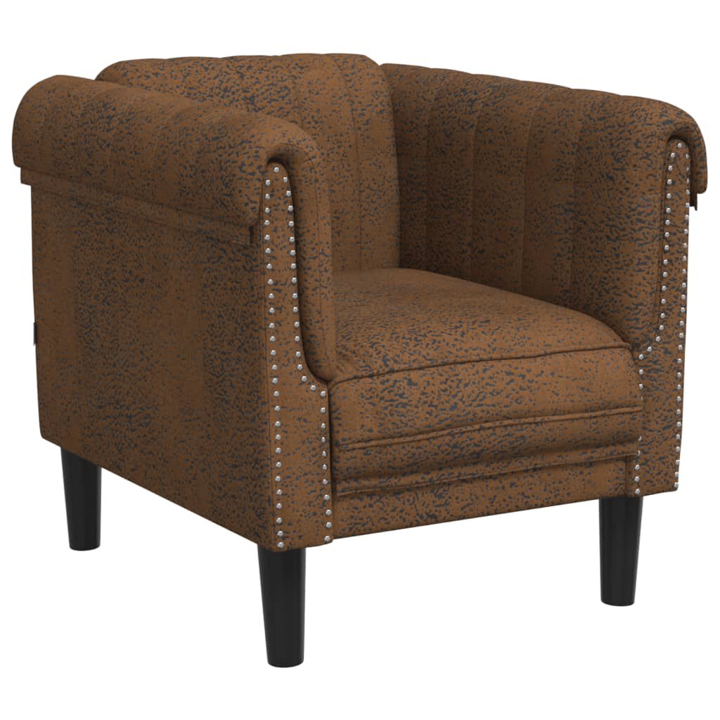 vidaXL 3 Piece Sofa Set Brown Velvet